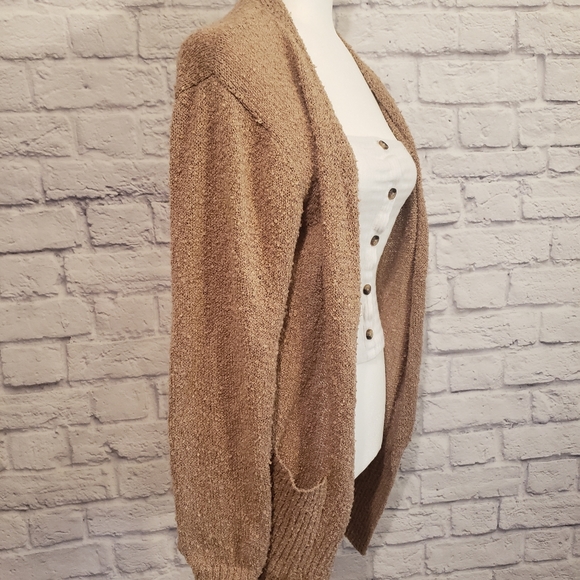 Tan/Brown Knit Sweater Duster. Size Small - Picture 4 of 5